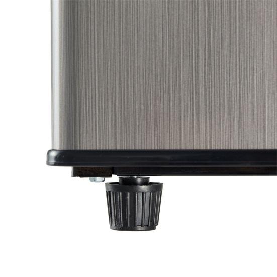 Small Refrigerator 106L Energy-Saving Mini Fridge 60L Fridge and 46L Freezing Machine 7 Temperature Settings Silver Color Door Black Body