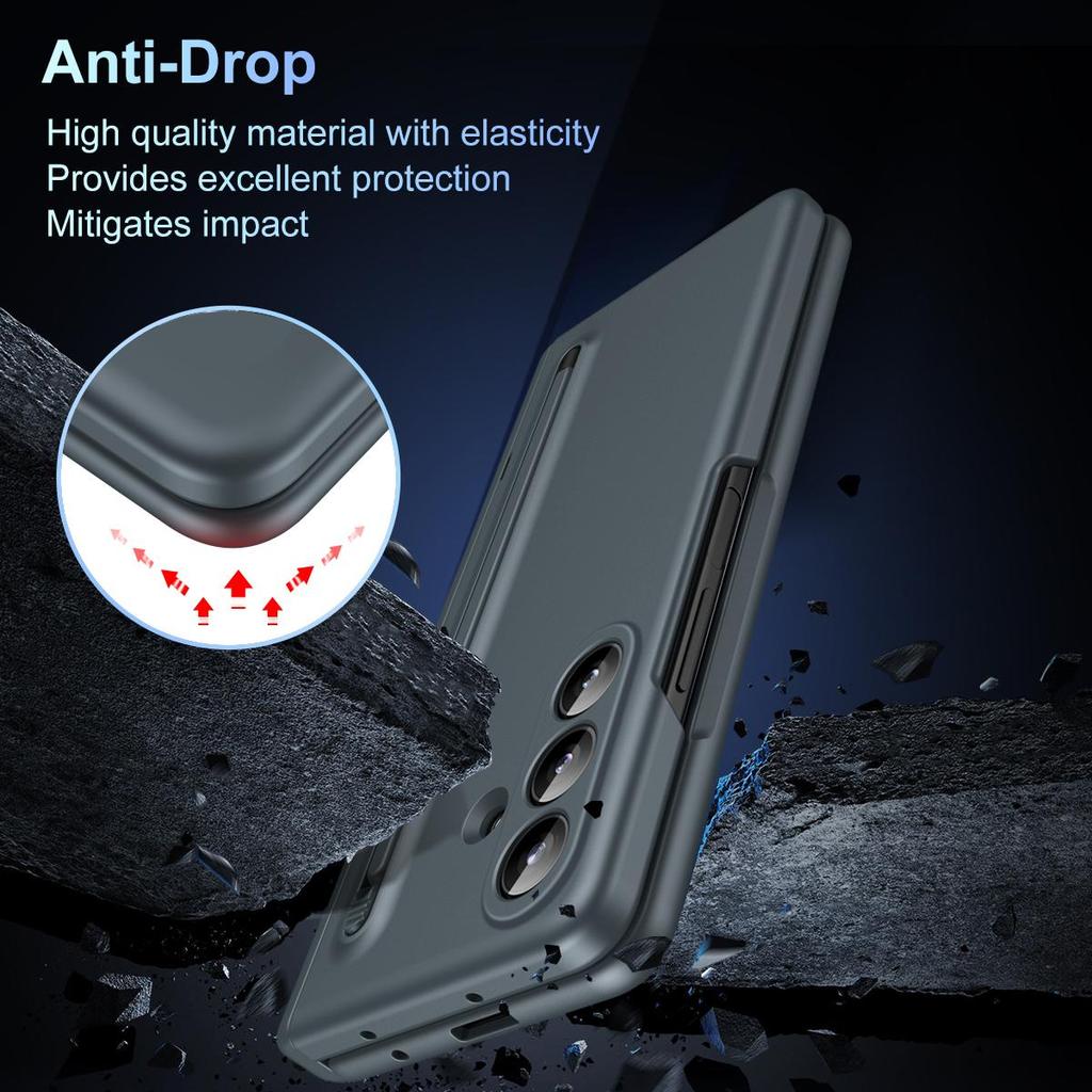 Phone Case For Samsung Galaxy Z Fold 7 Hinged Protection ,Shockproof PC + Tempered Glass Film Holder Back Cover With Pen slot and Stylus New