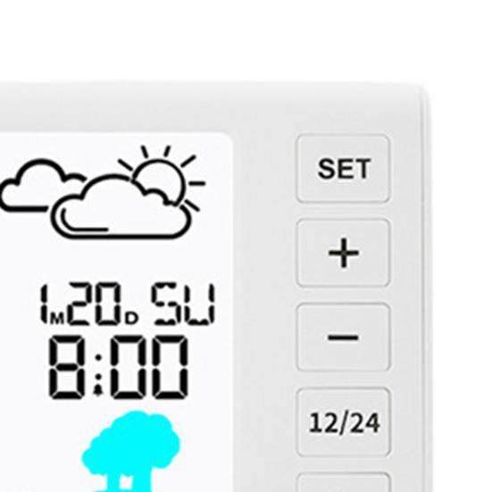 Thermohythmic Meter Wireless Weather Station with Barometer Sensor 4.4" LCD Display Indoor Outdoor Temperature Humidity Monitor