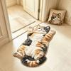 Non-Slip Cat-Shaped Area Rug 2D Cartoon Carpet Soft Home Decor Carpet  Living Rooms