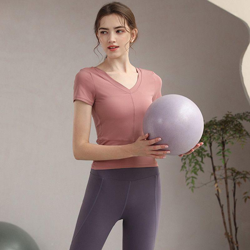 Pilates Fashion V-neck with Chest Pad Waist Fitness Suit