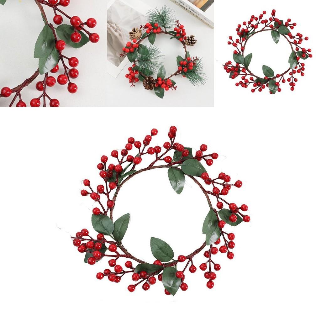 Christmas Artificial Flower Garland With Red Berries And Pinecones For Home Decor And Outdoor Use
