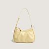 Gentle Style Simple Solid Color Underarm Bag Korean High-End Fresh Single Shoulder Cloud Bag Versatile Pleated Bag for Women