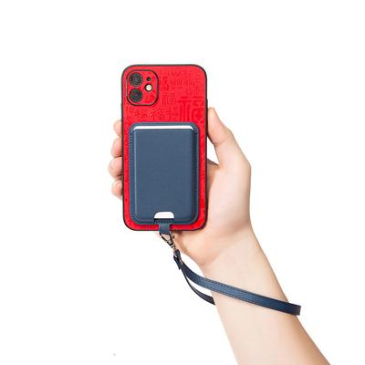 Magnetic For  Leather Wallet Card Holder For Iphone 16 15 Pro Max With Anti-Lost Lanyard Wallet Case Bank Id Card Holder
