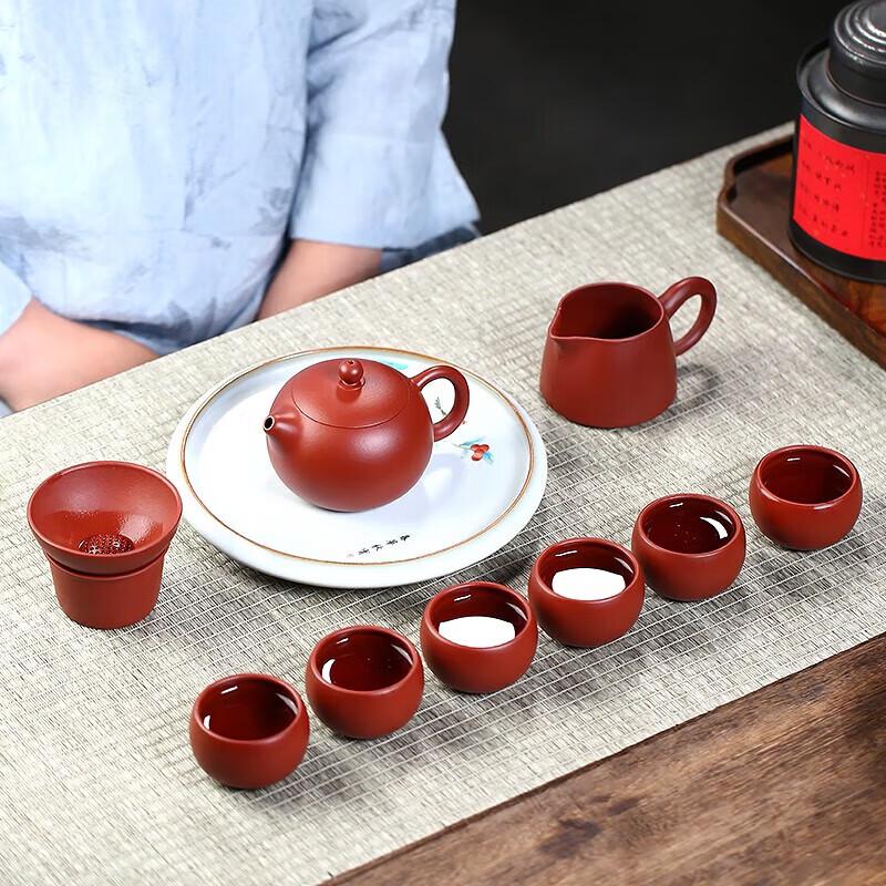 Zisha Gold-inlaid Jade Xishi Tea Set