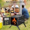 Wood Burning Stove Portable Camping Outdoor Fire Pit Black Stainless Steel Tent Stove for Cooking &