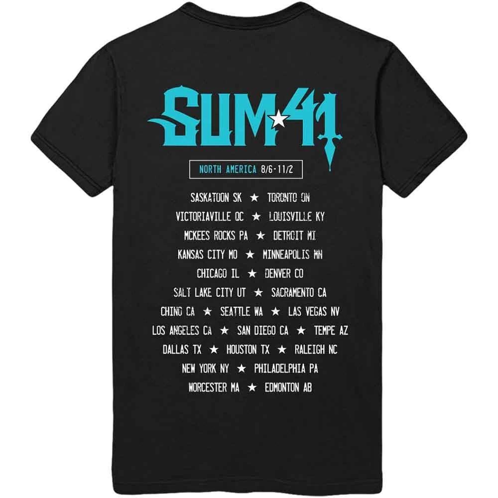 Sum 41 T Shirt Blue Demon Band Logo new Official Mens Black M