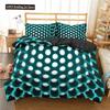 Honeycomb Soft Duvet Cover Set Pink Geometry 3D Printed Beding Set Polyester Col Style Double Quen King Comfortable Quilt Cover For Young Boys Adult