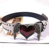 PU Waist Belt with Heart&Wing Buckle Adjustable Length Waist Belt Girls Jeans Dresses Skirt Coat Decors Waistband