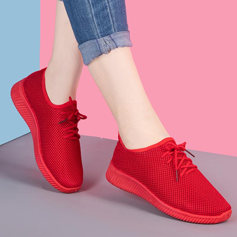 2023 Women's Breathable Mesh Running Shoes - Lightweight White Sneakers for Summer
