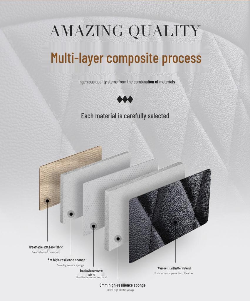 2021 Full Leather Diamond Pattern Car Seat Cushion for All Seasons