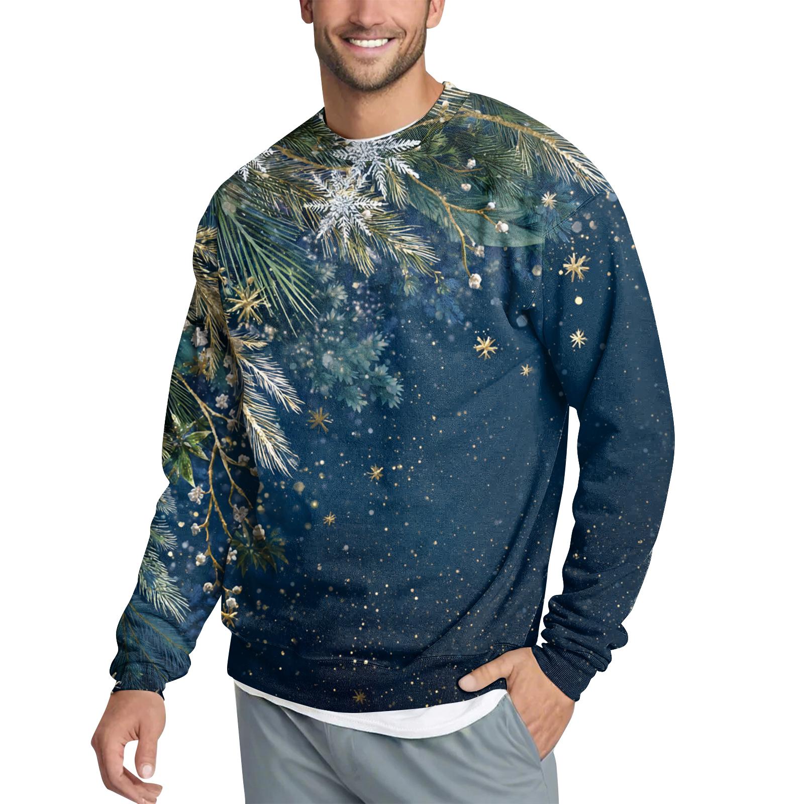 

Мужской повседневный модный свитшот с принтом и круглым вырезом S