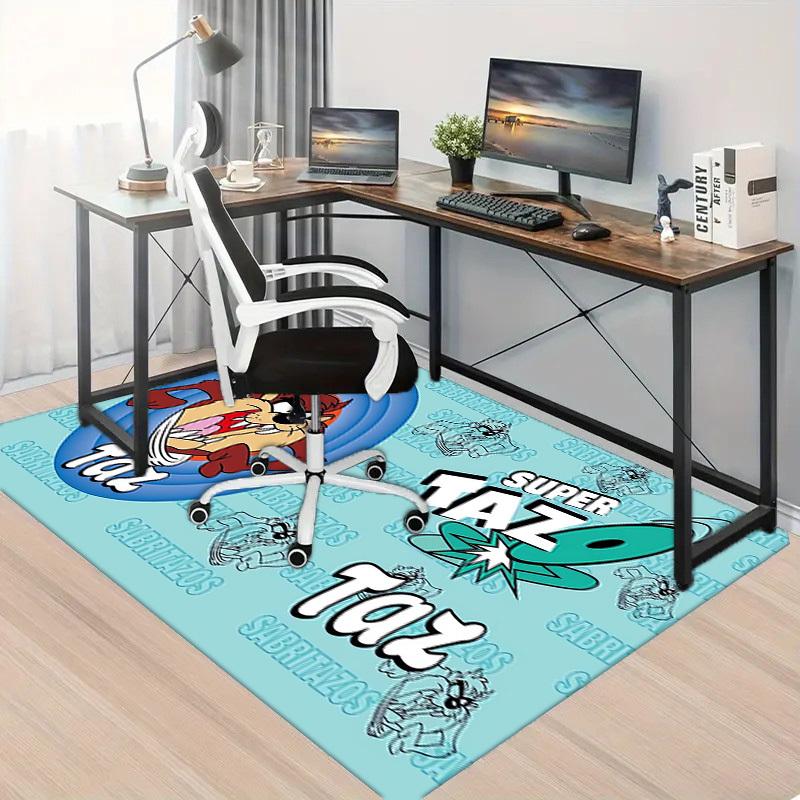 1pc Office Carpet Chair Mats Super Taz: Looney Tunes Mashup Perfect for Decorating Office Chairs, Living Rooms, Or Bedrooms,Polyester Carpet
