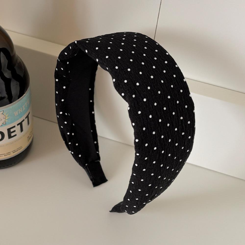 Sweet Wash Face Hair Band Wide Side Hair Accessories French Polka Dots Headband  For Women Girls