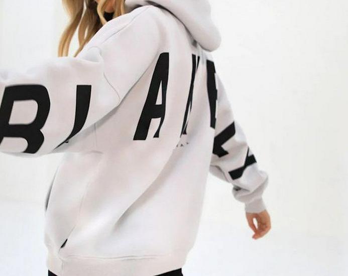 Damen-Kapuzenpullover-Sweatjacke mit großem Aufdruck und Fleecefutter, Frühling/Herbst 2025