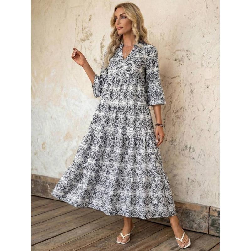 European and American fashion slim-fitting long dress women's 2026 summer new casual vacation skirt