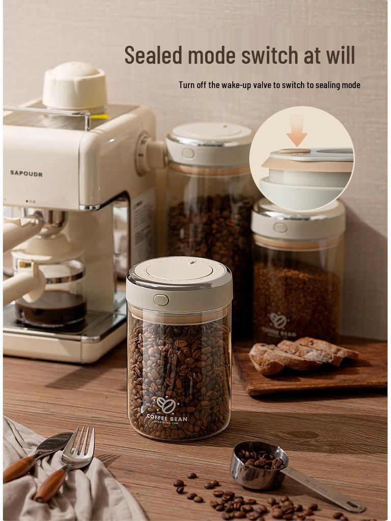 Electroplated Vacuum Sealing Coffee Bean and Powder Storage Jar