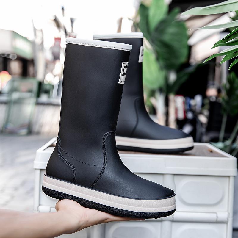

Rain shoes men s and women s non-slip waterproof shoes fashion rain boots velvet thermal rubber shoes kitchen work water boots long rain boots 44
