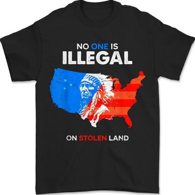 Terra Rubata Dichiarazione Indigena Americana Nativa T-shirt Unisex