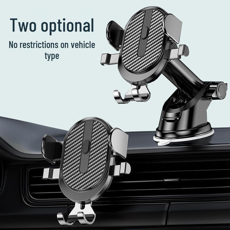 Auto-Locking Telescopic Car Phone Holder with Suction Cup & Air Vent Mount