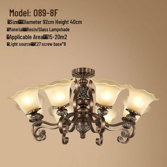 Retro Wrought Iron Pendant Light for Living Room, Villa, or Staircase