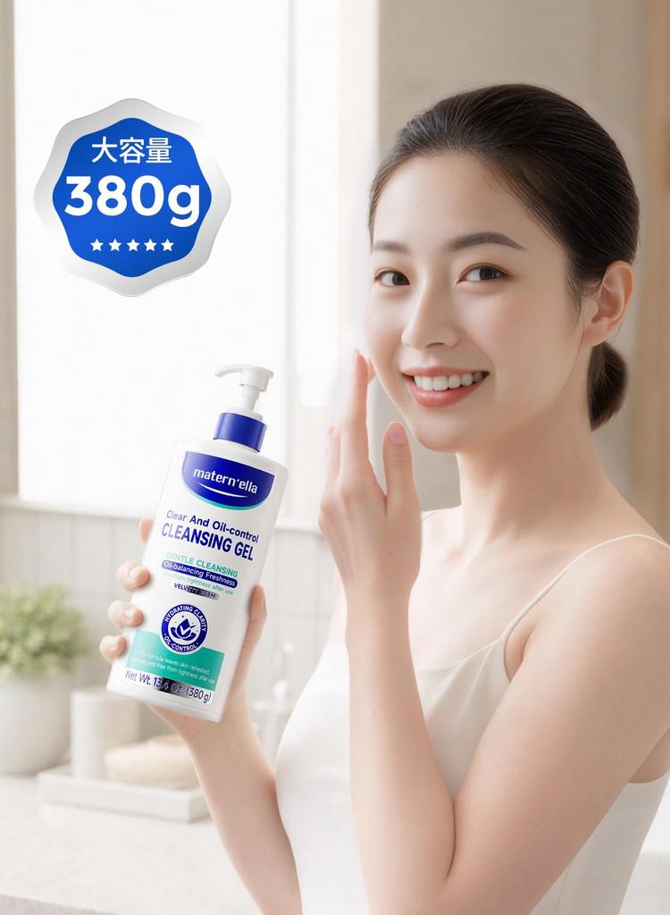 Facial Cleansing Amino Acid Facial Cleansing Gel Facial 380g Large Gentle Low Suitable for Sensitive Pore Pump Matern'ella Gel, Gel, Wash, Foam,