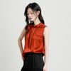 [New Chinese Style Pankou] New 92 Mulberry Silk Elegant Wrinkled Tank Top Women's Versatile Mulberry Silk Shirt T-shirt