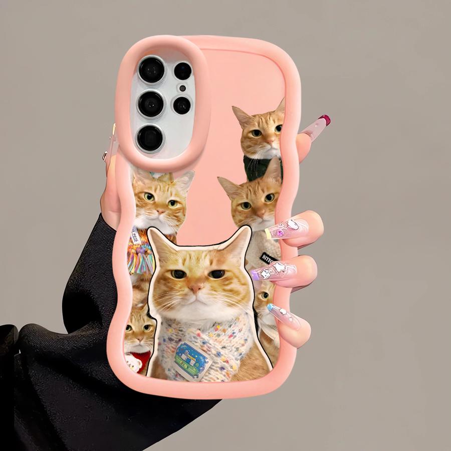 Cute Cat Case for Samsung Galaxy S24 S22 Ultra S21 S25 S23 Plus S20 FE A25 A26 Soft Phone Cover A36 A35 A24 A34 A55 A54
