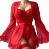 Sexy sexy Nachthemd Pyjama Damen Nachthemd Spitze Netz Schal Zweiteiler Set