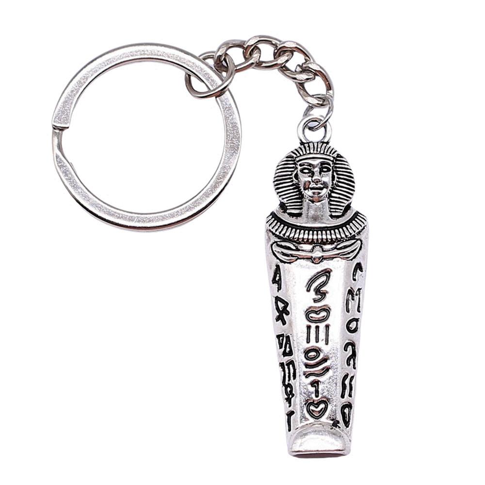 Egyptský faraon Klíčenka s přívěskem Starověký faraon Hlavní amulet Kroužek 28 mm