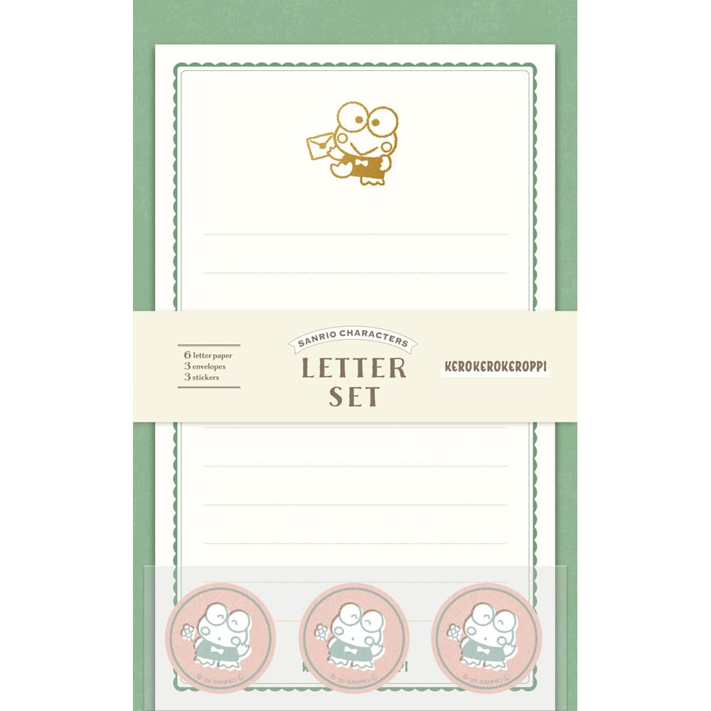 Furukawa Paper Letter Set Mini Letter Set Sanrio Characters Keroppi SS82 Co. - Foil-Stamped - -