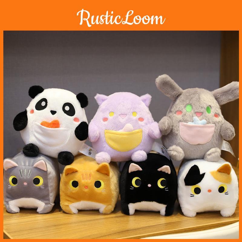 Cute And Soft Short Plush Cat Pocket Stuffed Toy Pillow Doll Gift
