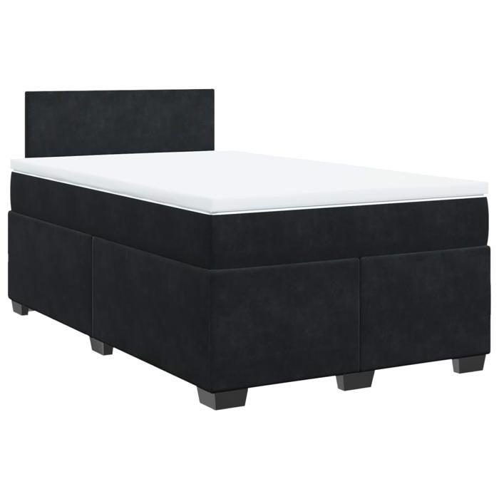 Maison Exclusive - Sommier à lattes de lit avec matelas Noir 120x200 cm Velours