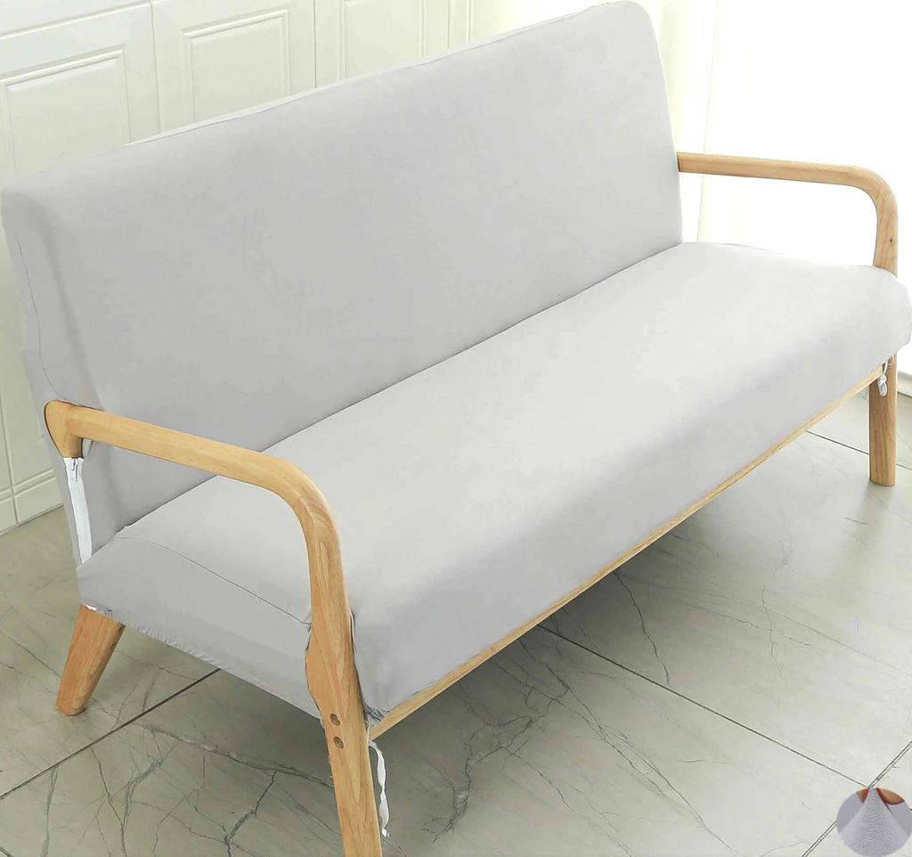 Printing Armless Futon Covers Stretch Futon Couch Cover Folding Sofa Bed Slipcover Furniture Protector with Elastic Bottom