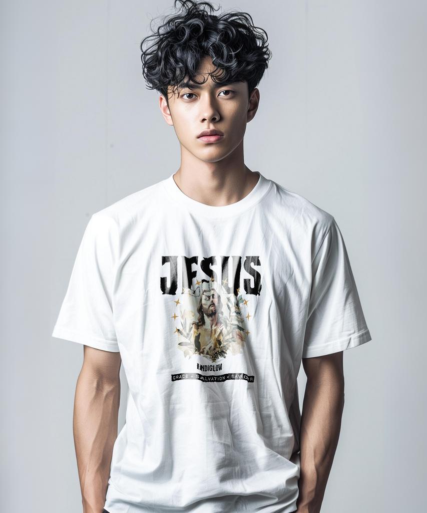 INDIGLOW Jesus Graphic Art Print Short Sleeve Cotton T-Shirt