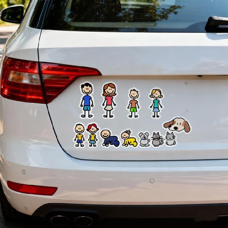 Funny Family Members Auto Stickers For Family Vehicles Decorative Decals PVC Water Resistant Easy Removal