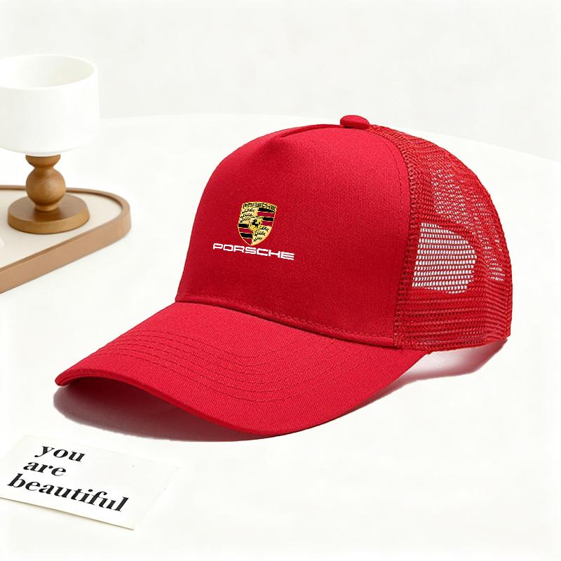 Baseball Cap Adjustable Sport Casual Cap For Porsche Emblem Outdoor Summer Men Women Leisure Breathable Mesh Cap Accessories