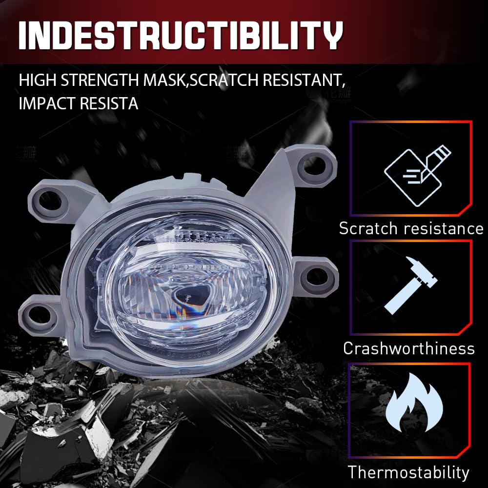 Fit For Toyota C-HR CHR 2019 2020 2021 2022,3 Inch Led Fog Light Assembly, Left Right Driver and Passenger Side Fog Light,Front Bumper Fog
