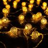Blendende lyslenker, 20 LED 16-fots solcellelys, med 8 moduser, vanntett for innendørs og utendørs juletrær hjemme