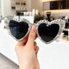 Heart-Shaped Women's Party Sunglasses with Pearls - Stylish Glasses for Weddings and Birthdays.
