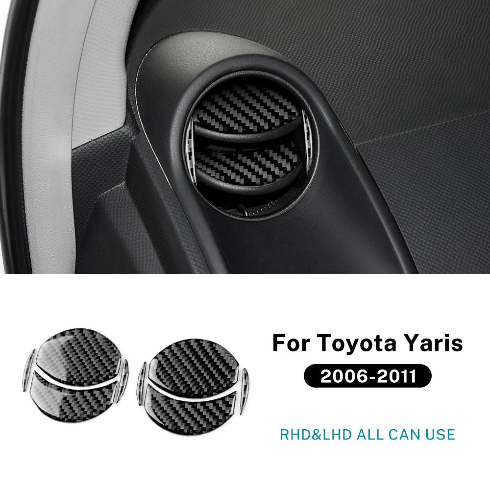 For Toyota Yaris 2006 2007 2008 2009 2010 2011 Real Soft Carbon Fiber Sticker LHD RHD Car lnstrument Panel Air Vent Trim