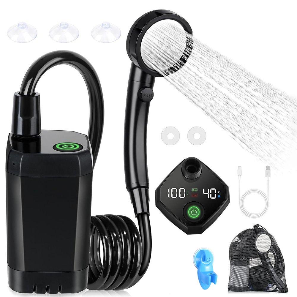 

Перезаряджуваний Портативний Душ 6000 мАг Кемпінговий Душ Новий Душовий Насос для Походів Подорожей