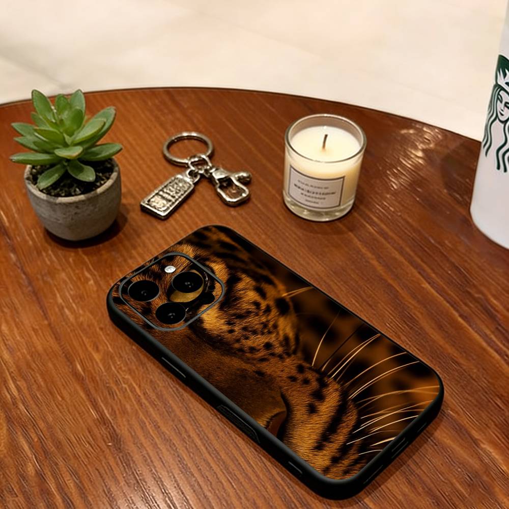 Leopard Print   Phone Case For iPhone 17, 16,15,14,13,12,11 Plus,Pro Max, Others Soft Black Cover