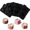 6 Cells Silicone Cake Mold Square Flower Heart Shaped Chocolate Dessert Baking Mold  Kitchen Tools
