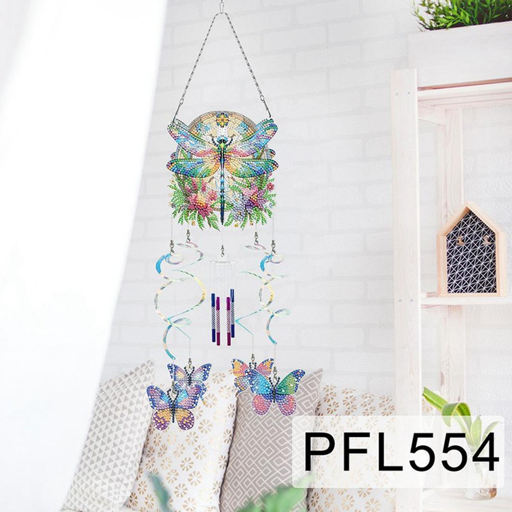 DIY Rhinestone Painting Wind Chime Kit Handmade Hanging Ornament Dreamcatcher 3D Decorative Wall Art for Home