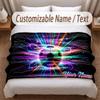 Soccer Theme Soft Blanket Personalized Custom Name Text Print Warm Blanket Home Sofa Bedroom Decor