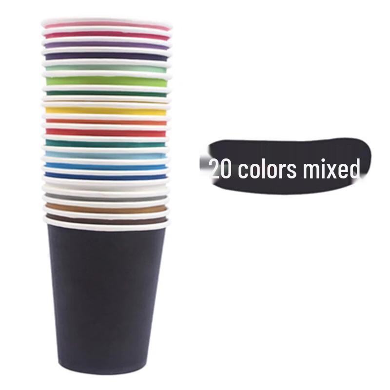 DYMAYKI Thickened 20-Color Disposable Paper Cups