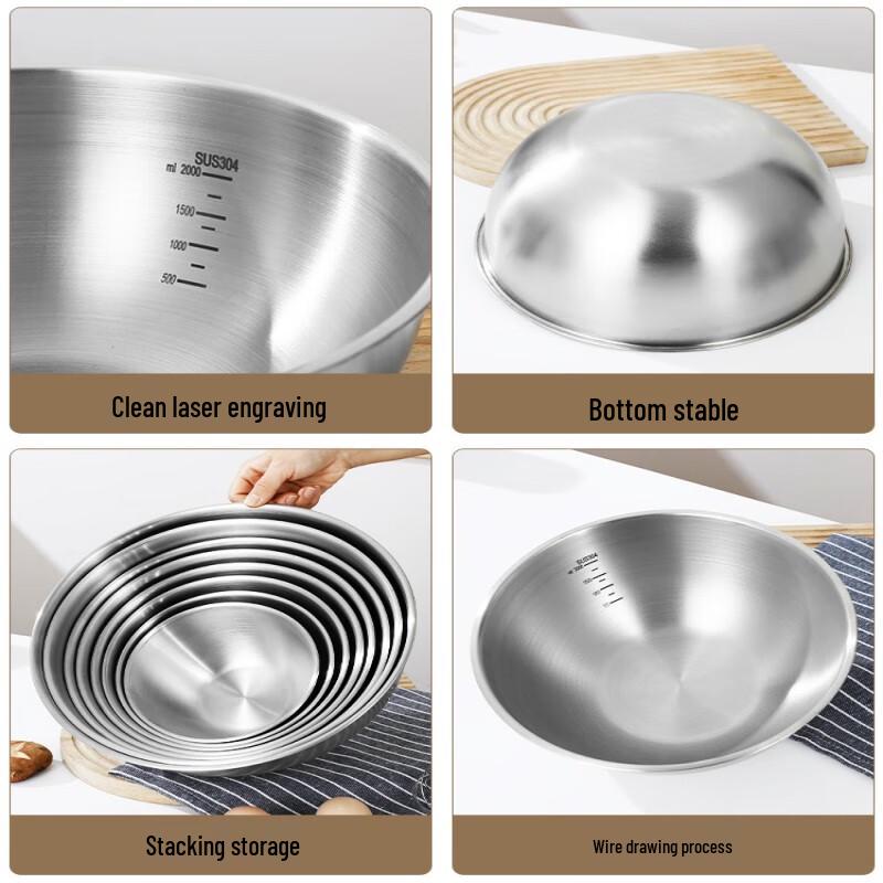Vangoh Food Grade 304 Stainless Steel Mixing Bowl