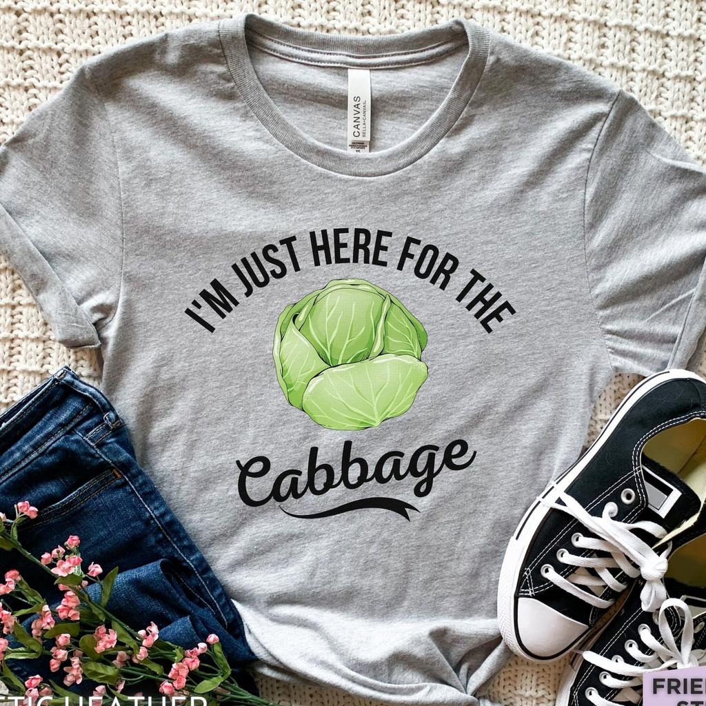 Funny Cabbage Tshirt, Vegetable Lover Gift, Unisex Cotton Tee