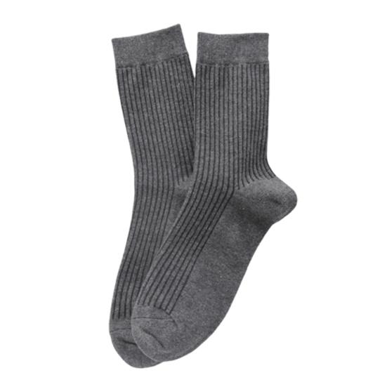 1 Pair Men Solid Color Breathable Cotton Ribbed Elastic Middle Tube Crew Socks